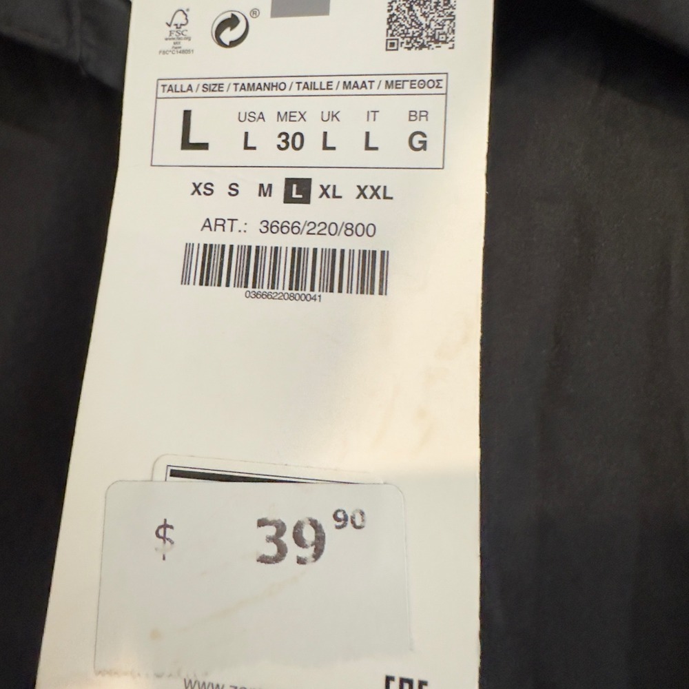 Zara Womens Black Satin Finish Button Down Shirt Long Sleeve Blouse 3666/220 L - Picture 3 of 4